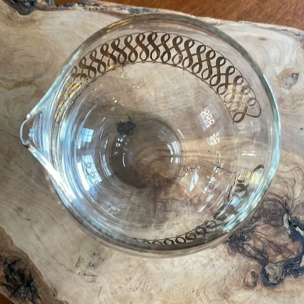 Vintage Roly Poly Pitcher with Gold Swirls